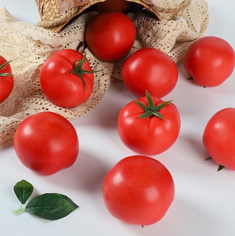5pcs Simulation Red Tomato Model Lifelike Foam Vegetable Props Kitchen Ornaments Window Display Sample Fake Fruit Photog Props