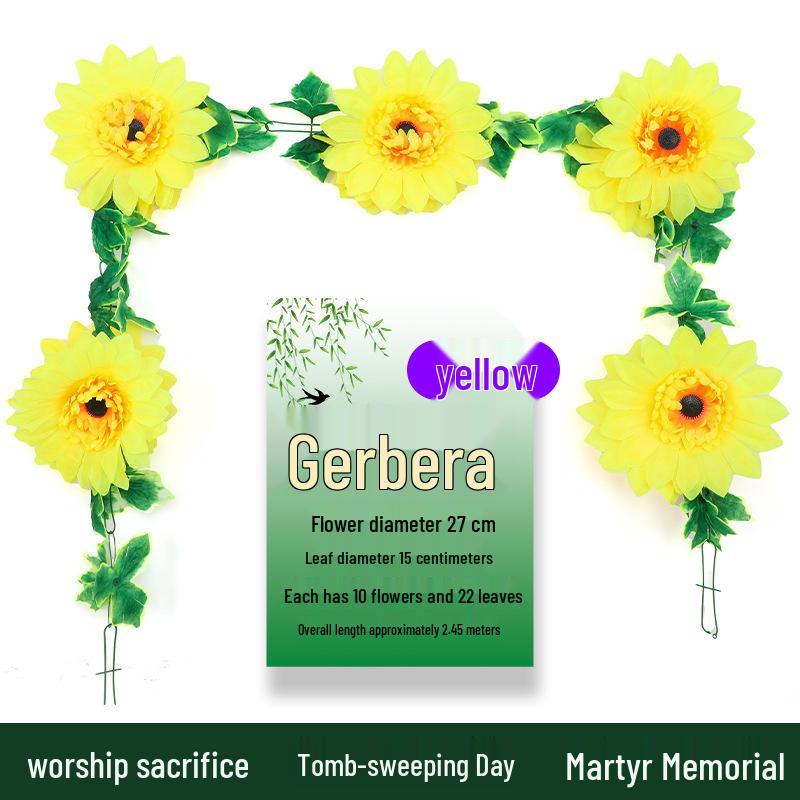 Artificial Chrysanthemum Vines for Cemetery and Memorial Decor - Silk and Plastic Hanging Floral Decoration