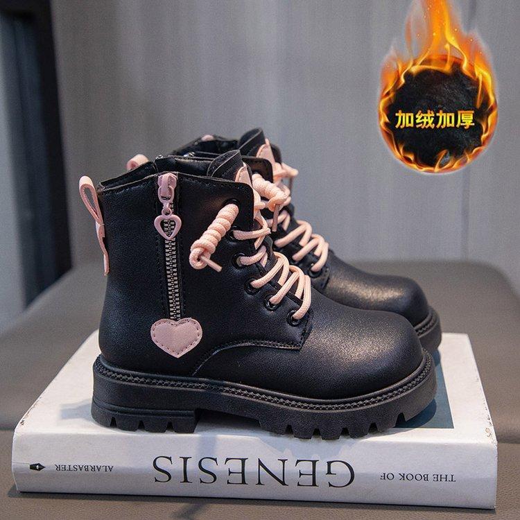 Girls Warm Ankle Boots Fashion Double Zip Kids Beautiful Princess Boots Non-slip Children Performance Catwalk Boots Winter New