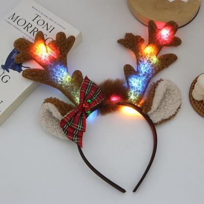 Glitter Antler Shape Hair Hoop Cute Live Broadcast Hair Holder Christmas Party Costume Headwear for Students Adult