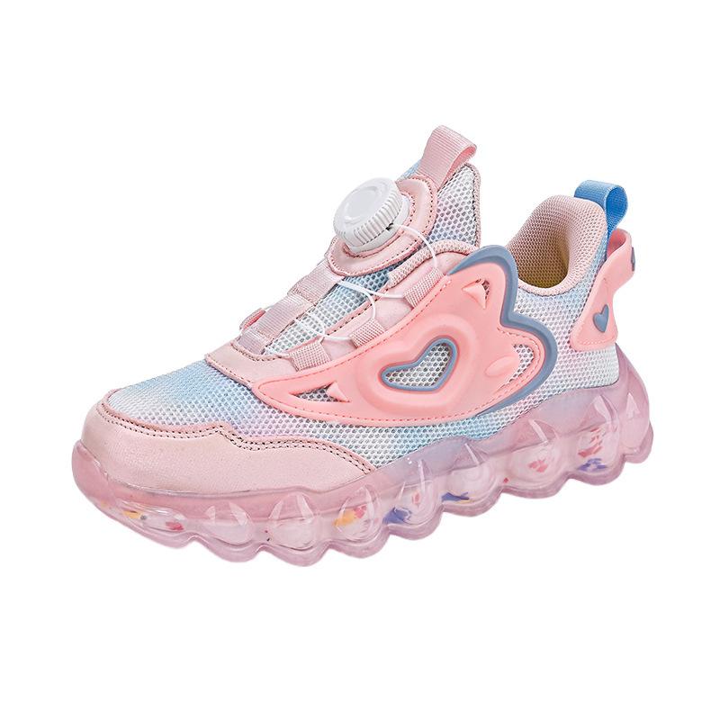 Classmate Girls Shoes 6-12 Years Old Spring and Autumn Breathable Mesh Lightweight Sports Shoes Girls Middle-aged and Older Children Waterproof C