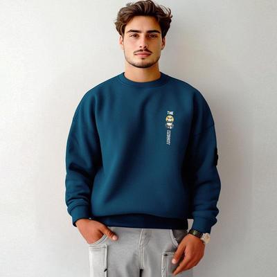 Camisola Casual de Inverno Macia de Gola Redonda para Homem com Interior em Lã Tops Pulôver Camisolas Desportivas de Manga Comprida para Homem Tops Quentes de Moletom Pulôver