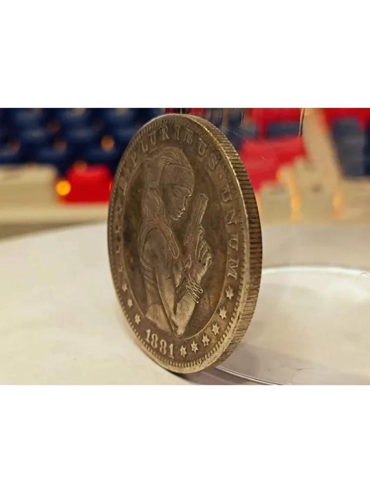 Deep Relief 1881 American Beauty Flower Skull Coin Silver Dollar Micro Seal Collection