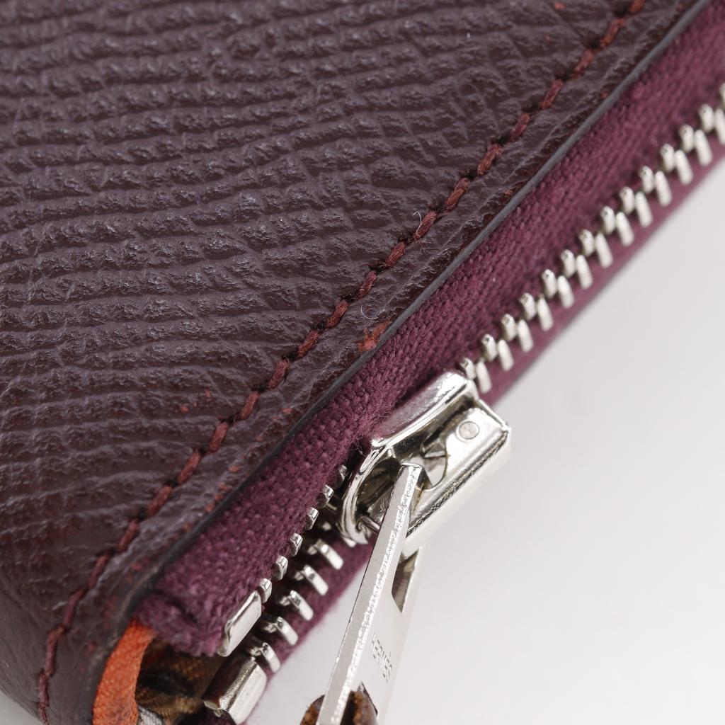 Hermes Azap Long Silk In Purse Wine-red Epsom Women Used