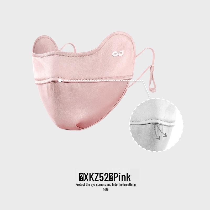Women's Summer Mulberry Silk Facekini: Sun & Eye Protection, Breathable, XKZ55