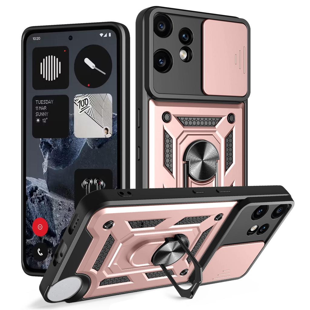 AMORUS For Nothing CMF Phone 2 Pro Case Kickstand PC+TPU Phone Cover with Camera Lens Slider