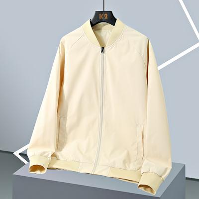 Giacca da Uomo Collo Alto Casual Versatile Ampia Moda Giacca da Uomo Tinta Unita Tuta da Baseball Uomo