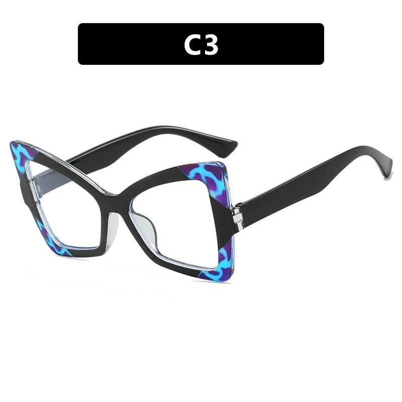 Óculos de Sol Femininos Oversized Olho de Gato da Moda Armação Design de Cor Contrastante Trendy Óculos Borboleta