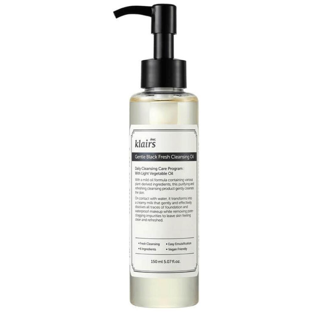 dear, klairs Gentle Black Fresh Cleansing Oil 150ml/5.07fl.oz