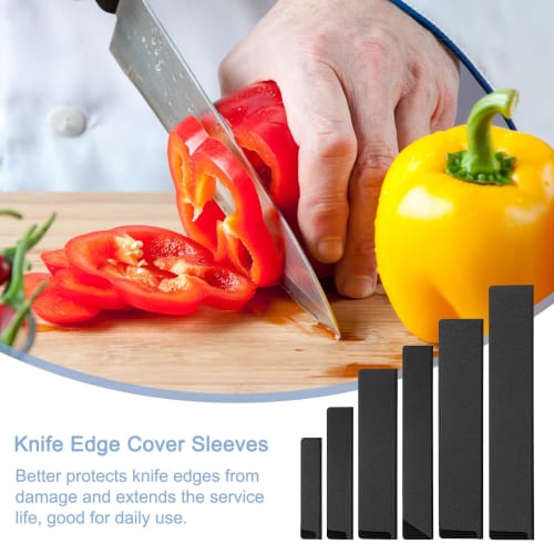 uxcell 8-Piece Set Knife Edge Guards ABS Knife Cover Sleeves Knife Case Blade Protector Universal Knife Sheath for Home Kitchen Knives