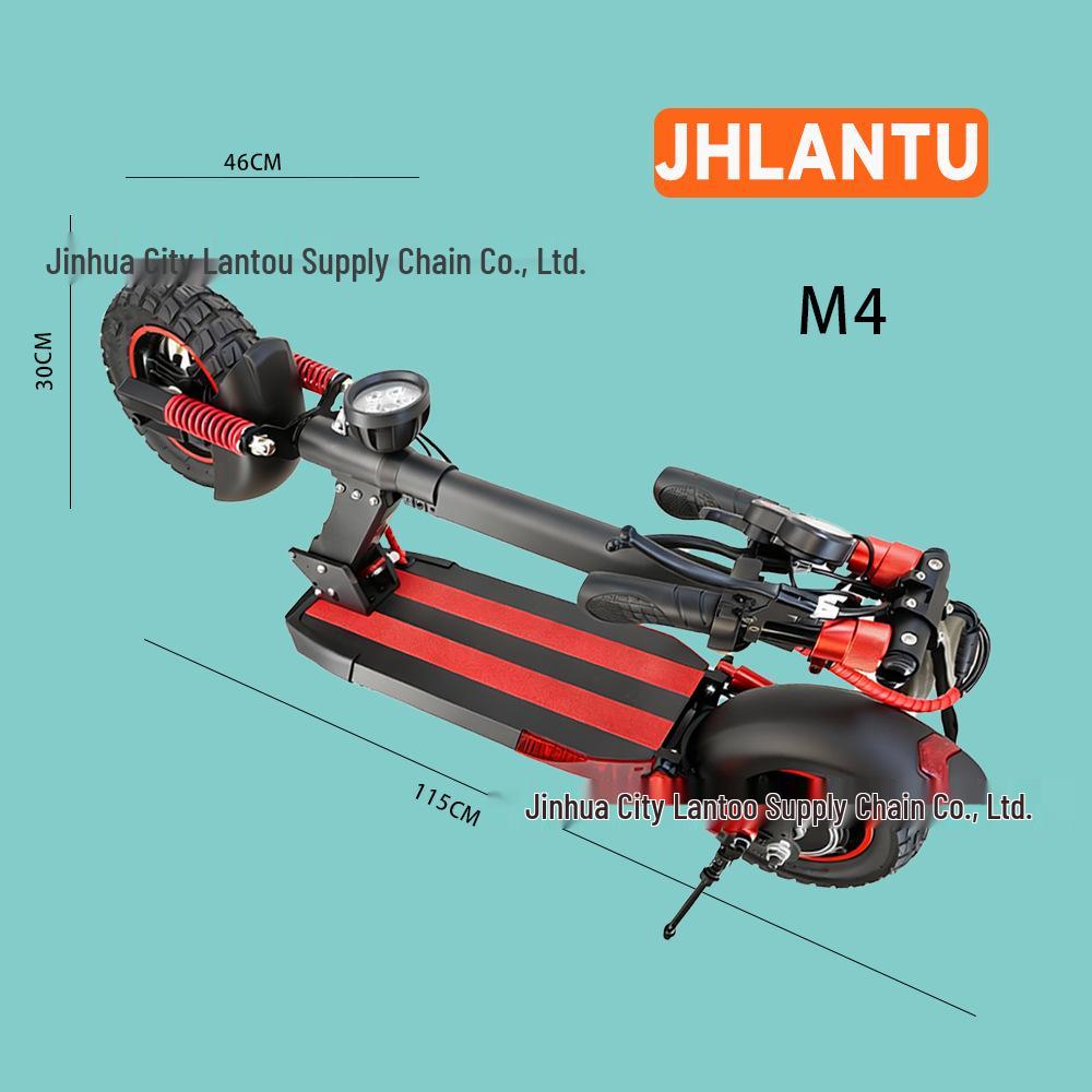 10-Inch Off-Road Electric Scooter for Adults with Seat, Foldable Design, Front & Rear Shock Absorption
