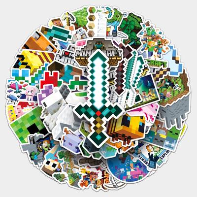 50 Minecraft Kreslených Graffiti Nálepiek: Personalizované, Vodotesné, Ideálne pre Skateboardy a Kufre