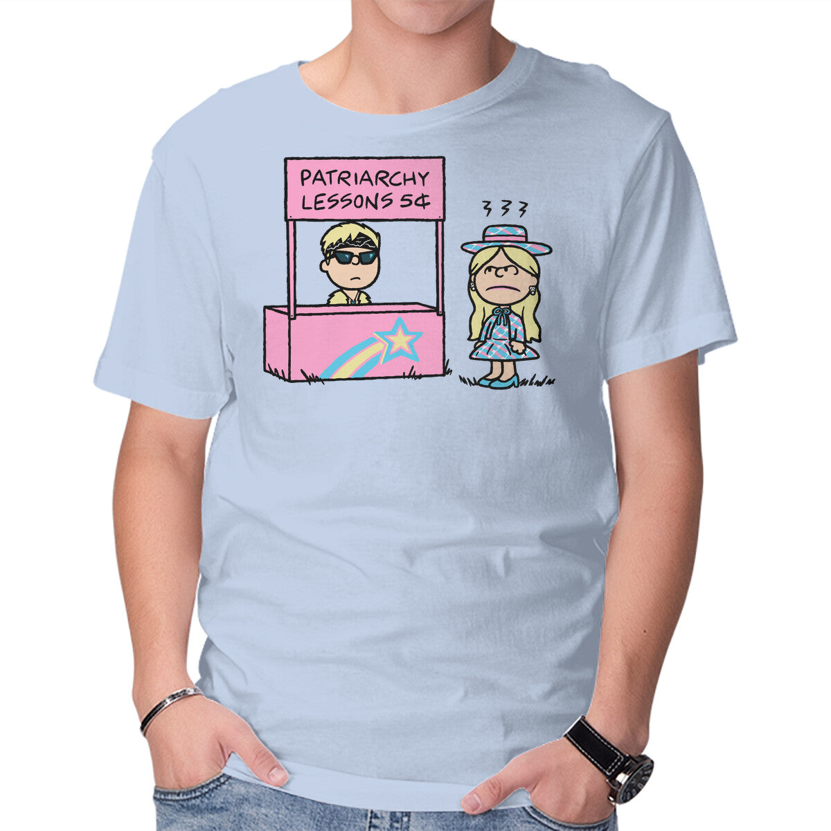 Unisex Crew Neck T-Shirt Patriarchy Lessons Graphic Short Sleeve Casual Tee L