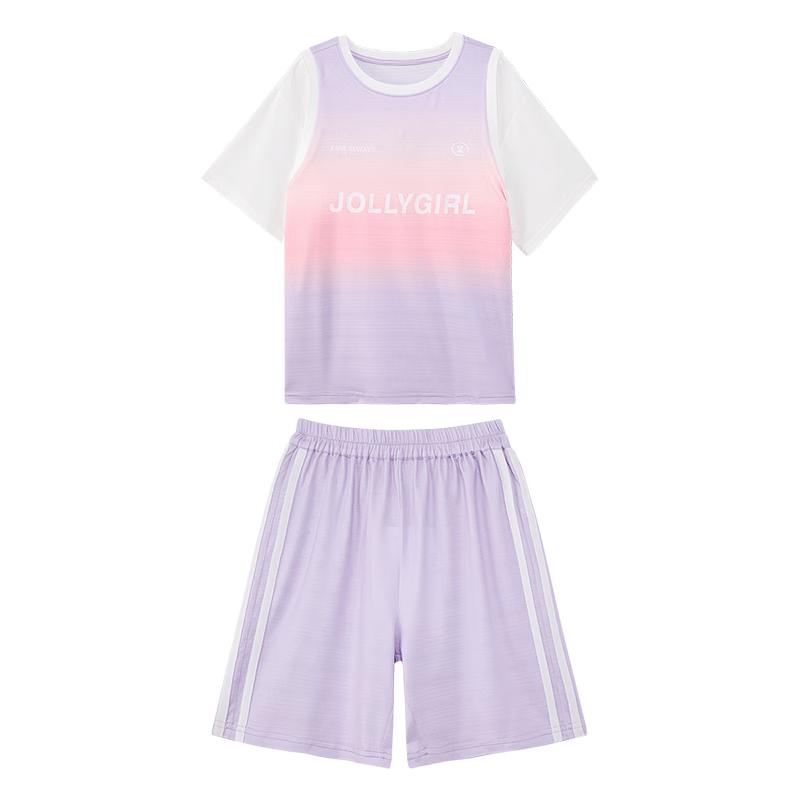 

Zuo Xi Girls 2026 Summer Sporty Short Sleeve Top & Cooling Shorts Set 150