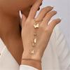 Minimalist Gold Plated Hand Chain Bracelet Zinc Alloy Stackable Jewelry Stylish Wrist Accessory For Daily Occasions