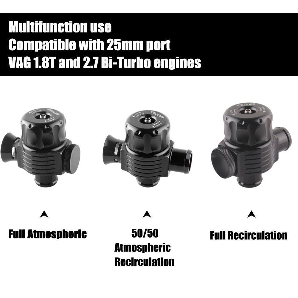 Universeller 25mm Doppelanschluss Aluminium Splitter Dump Blow off Turbo BOV Ventil für VAG 1.8T Motor Leistungsmodifikation