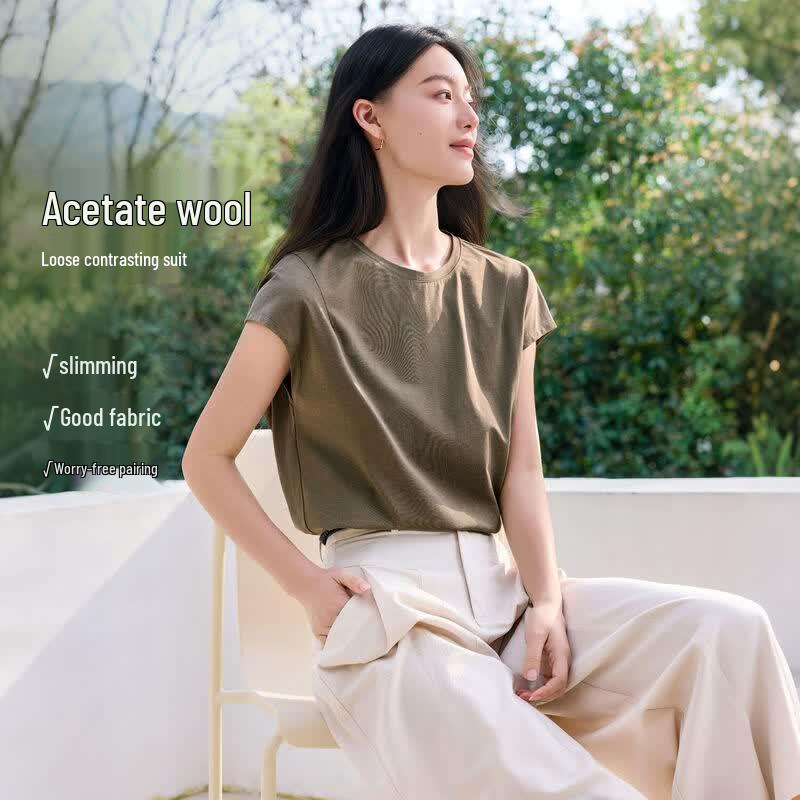 IHIMI Women s Lyocell Short-Sleeve T-Shirt & Long Pant Set XL