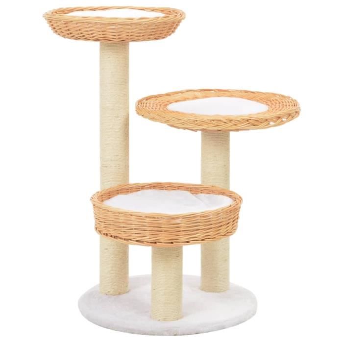 VidaXL Arbre à chat avec griffoir en sisal Naturel Bois de saule