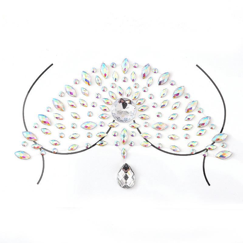 Diamant-Tattoo-Aufkleber für Make-up & Karnevals-Brustdekoration