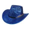 Glitzerndes Cowboyhut Unisex Westernstil Breiter Rand Fedora Hut für Party Festival Cosplay