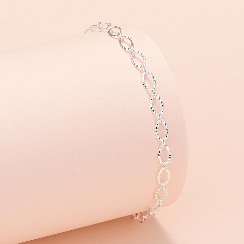 O-shaped Chain Embossed Bracelet Female Korean Version of The Personality Bump Car Flower Simple Jewelry