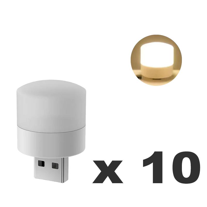 USB Plug Night Light Warm White Bedside Night Lamp LED Lights Mini Bedroom USB Plug Power Charging Eye Protection Reading Light