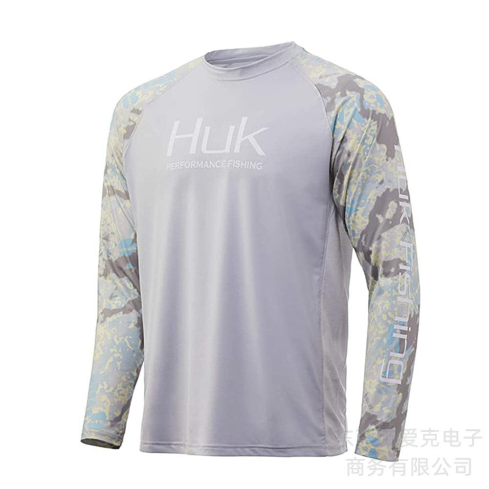 HUK fishing suit quick-drying long-sleeved summer outdoor sunscreen suit sportswear Luya fishing shirt breathable T-shirt men