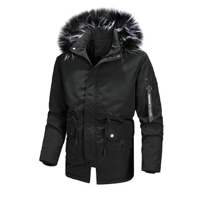 Herren Mittel- und Langjacke mit Kapuze, Übergröße, Winter, Samt, Europäisch und Amerikanisch, Unabhängige Station