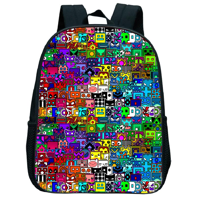 

Злий рюкзак Geometry Dash для дитячого садка, для малюків, хлопчиків, дівчаток, мультяшний, дитячий, для початкової школи, подарунок для дітей 4