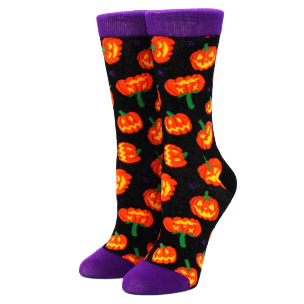 1 Paire de Chaussettes Mi-Mollet Personnalité Chauve-Souris Homme Tête de Mort Femme Araignée Marée Main Sanglante Halloween Femme