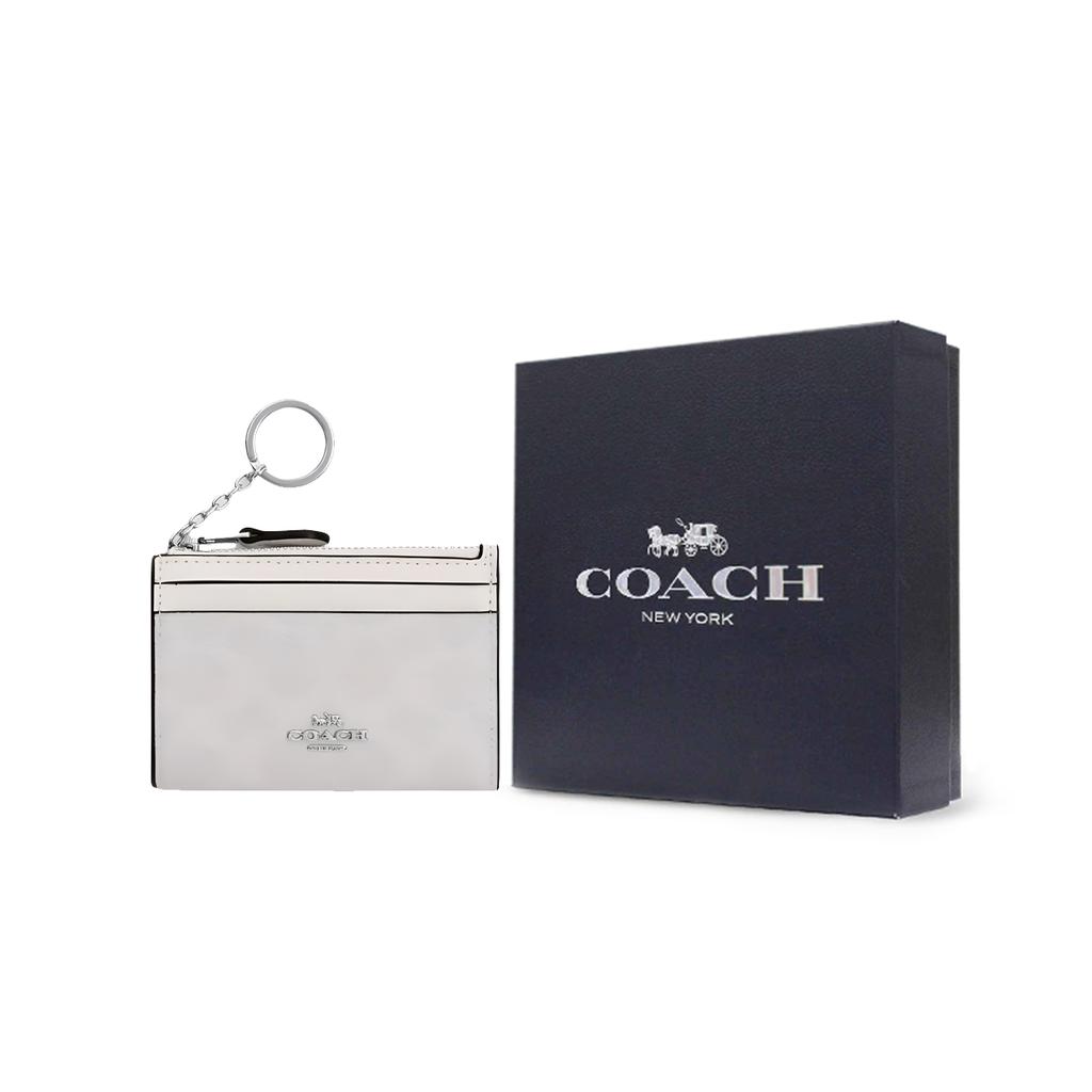 New COACH Artificial Leather With Plastic Card Holder Mini Women's Chalk White CW870-SVXU5