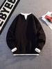 Men's Winter Patchwork Color Block Layered Sweater - Casual, Versatile, Warm Round Neck Knitwear