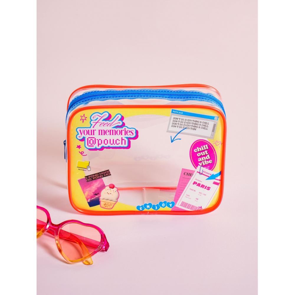 

Прозрачный квадратный мешочек для скрапбукинга Daiso, розовый