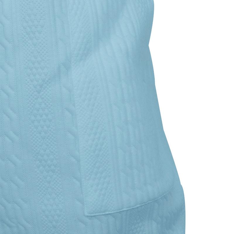 2024 Spring/Summer New European and American Casual Loose 7/4 Sleeve Jacquard Knitwear Top Shorts Men's Set