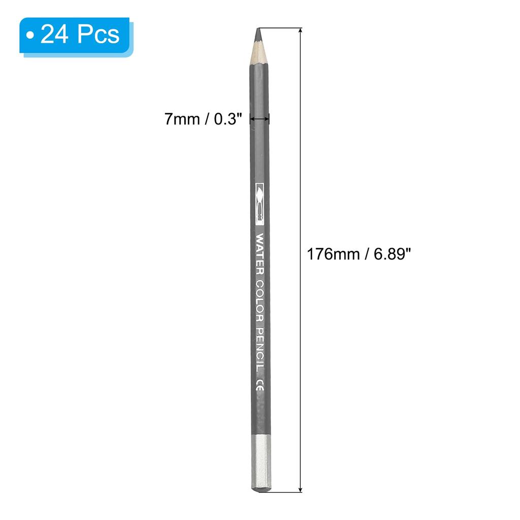 PATIKIL Colored 24 Pencils for and Gray Water-Soluble Pencils, Water-Soluble Blending, Coloring, Sketching, Painting,