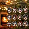 Outdoor Christmas Decor 12 Pcs 2D Flat Pearl Painting Ornament, Acrylic Santa Tree Snowman Unique Car Hanging Ornaments Decoration, Double Sided