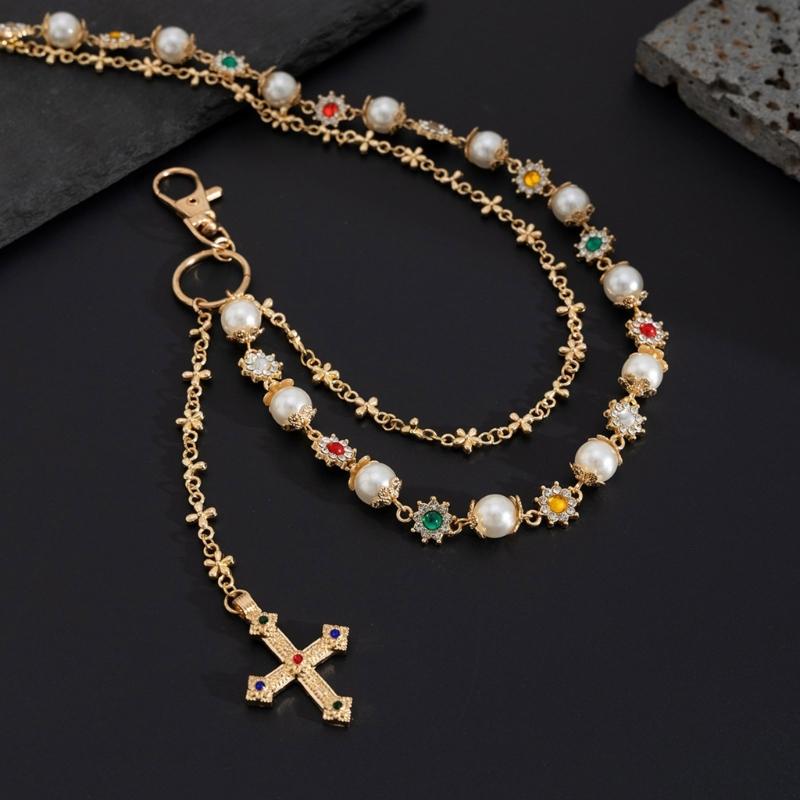 Sophisticated Long Pearls Waist Chain Handmade Pearls Belt Elegant Pants Chain Women Accessory Perfect for Sweater Dress