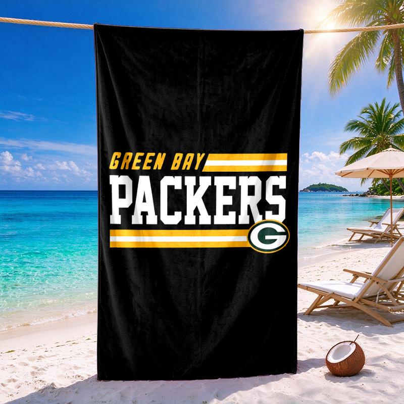 Green Bay Packers Quick-drying soft and absorbent beach towel—perfect for beach trips swimming outdoor camping and travel an essential beach item