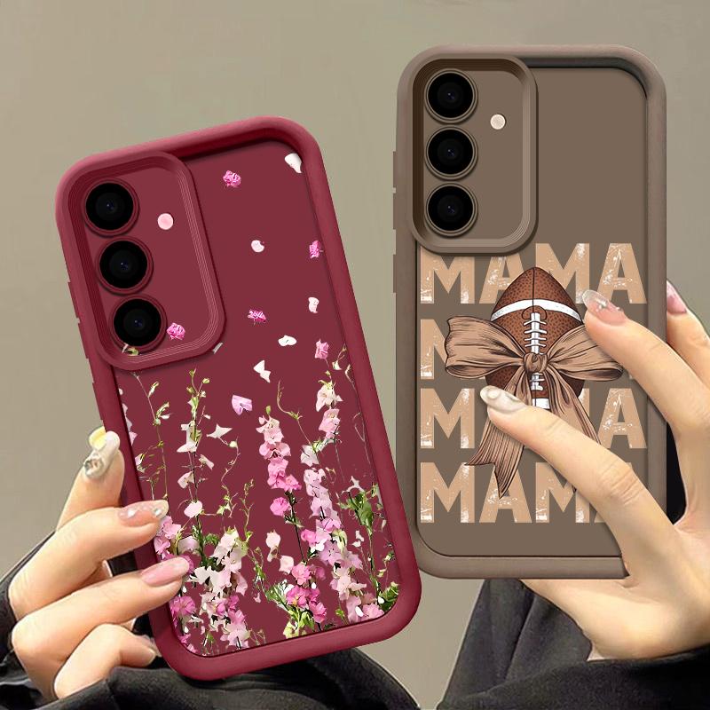 Floral Pattern Case For Samsung A57 A37 A17 A56 A36 A16 A55 A35 A15 A54 5G S21 FE S22 S23 S24 S25 Plus S26 Ultra Bumper Cover