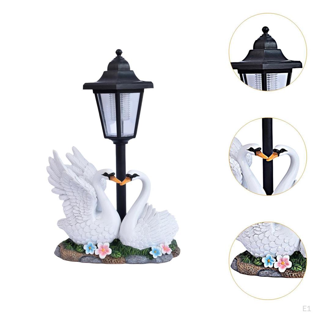 Schwanen-Gartenfigur mit Solar-Außenbeleuchtung, stilvolle Dekoration, Geschenk, Landschaftsleuchte