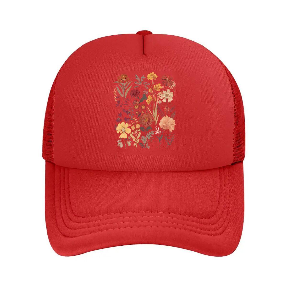 Flowers Pure Soft Comfortable Home Casual Printed Casual Comfortable And Vibrant Mesh Baseball Cap Hip Hop Adjustable