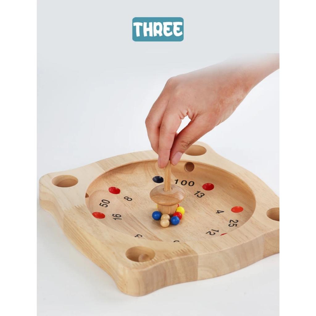 Roulette Schach Kinder Mathe Lernspielzeug Interaktives Gelegenheits-Partyspiel Kreatives Kompass-Schach Holzpuzzle Strategie-Spielzeug