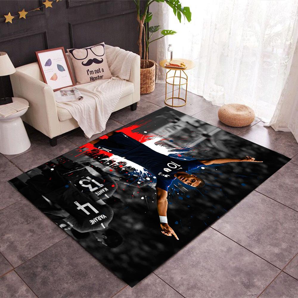 Mbappe Soccer Legend Floor Rug Office Rug Perfect for Study room Outdoor Living Rooms Decorate room Anti-slip Rug Decorate Offices