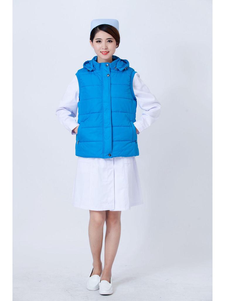 Women's Long Cotton-Padded Emergency Vest for Medical Staff