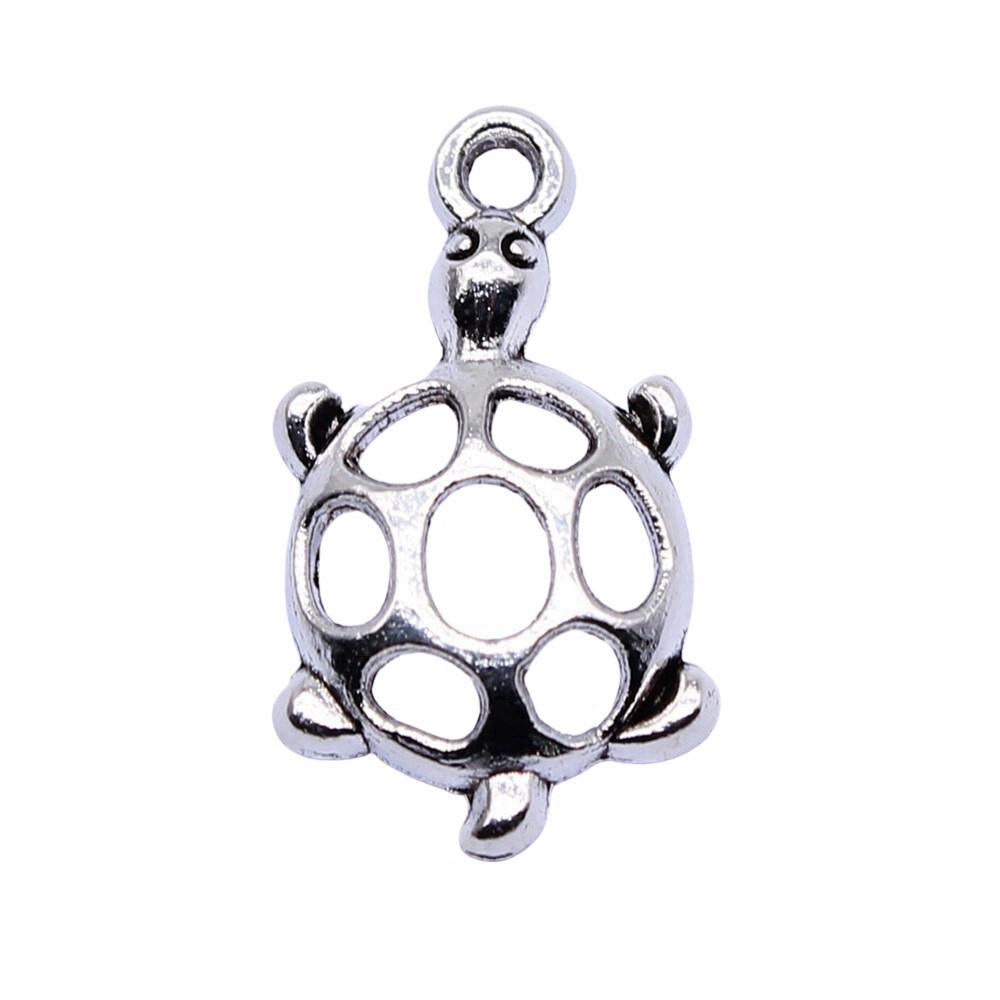 Turtle Charms Antique Bronze Silver Pendants For Animal Themed Jewelry Making