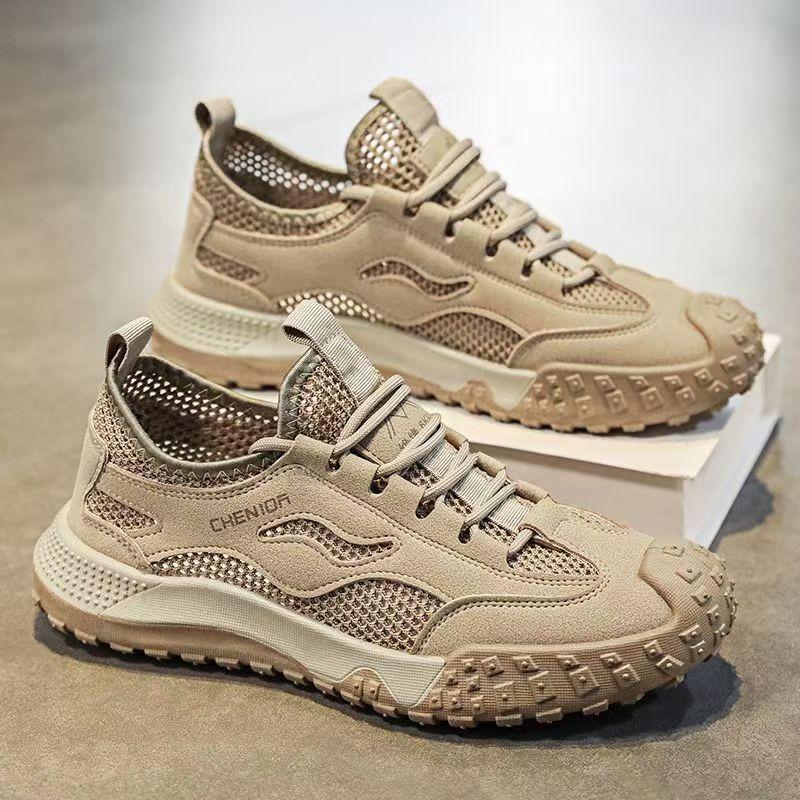 

Summer 2025 Men s Shoes Network Breathable Durable Sneakers Casual Shoes Mountaineering Shoes Non-slip Travel Wading Shoes 39 хакі