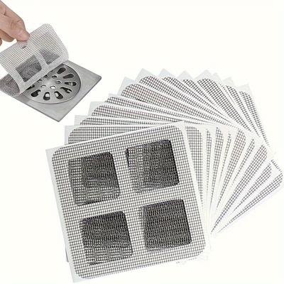 50 Pièces Autocollants Premium Jetables Capte-Cheveux - Filtres Maillés Efficaces pour Bouchon d'Évacuation de Douche de Salle de Bain