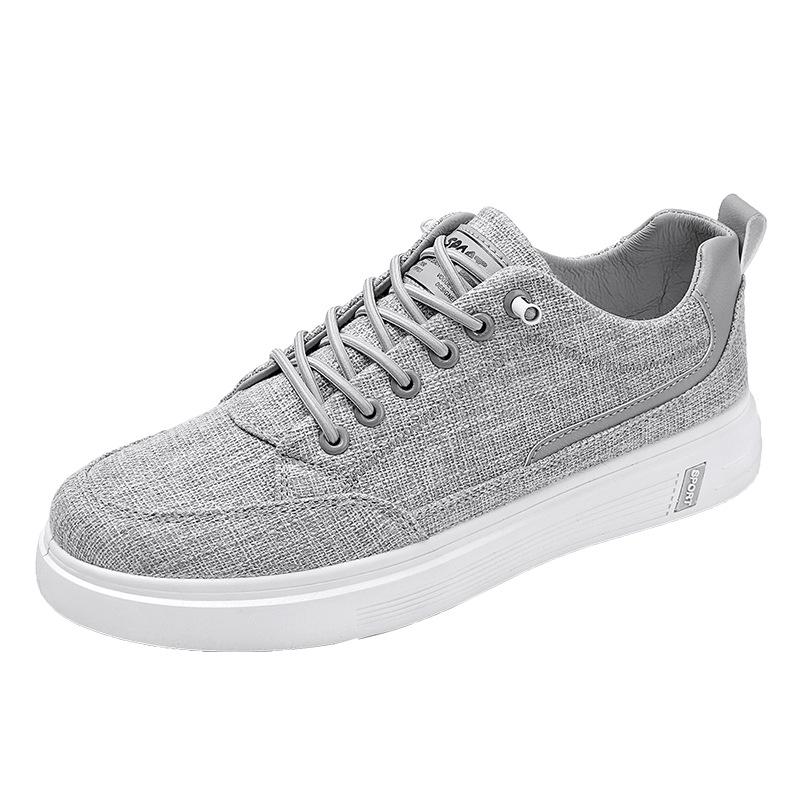 

2024 мужская обувь, новая импортная торговля, дышащая, износостойкая, льняная парусиновая обувь, студенческий тренд, универсальная обувь, мужская парусиновая повседневная обувь 44 серый