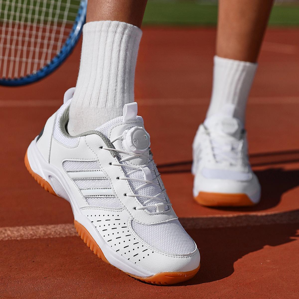 

Manufacturer in stock new badminton shoes men s and women s breathable non-slip table tennis training shoes comfortable shock-absorbing sports shoes 45