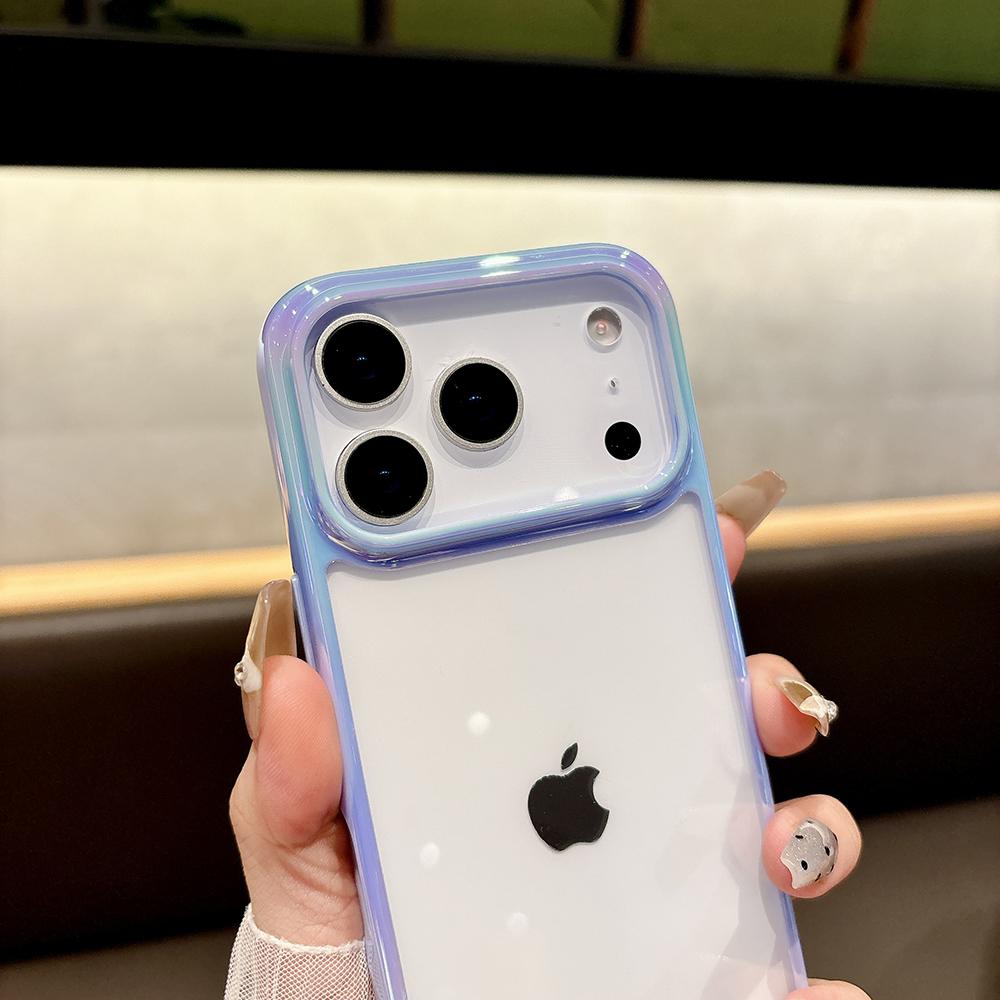 Luxus Laser Gradient Klare Hülle für IPhone 14 13 12 15 16 17 Pro Max 16 Plus Air Transparent Stoßfester Bumper Schutzhülle
